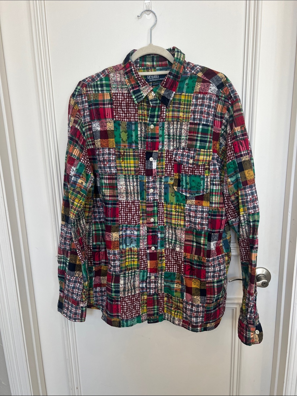 VGUC Ralph Lauren Classic Fit Indian Madras Patchwork Shirt. Size XL